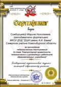 Сертификат за прохождение педагогического тестирования "Компьютерная грамотность педагогических и руководящих работников образовательных учреждений"